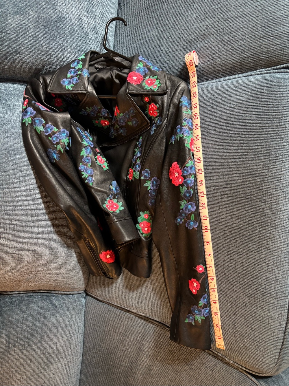 Elie Tahari Mae Embroidery Lambskin Moto Jacket-small - Picture 16 of 16